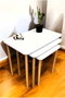 Hanah Home Peka0015-S - Set de 3 Mesas Anidadas Blanco